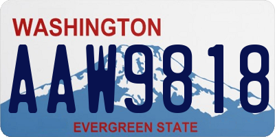 WA license plate AAW9818