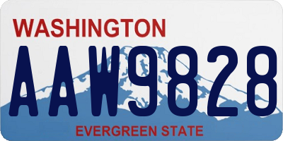 WA license plate AAW9828