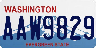 WA license plate AAW9829