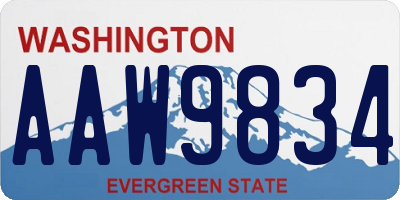 WA license plate AAW9834