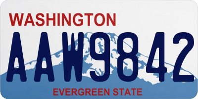 WA license plate AAW9842