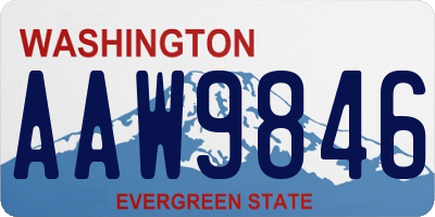 WA license plate AAW9846