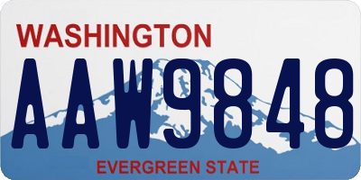 WA license plate AAW9848
