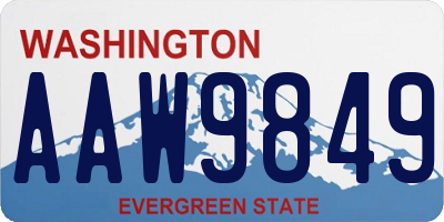 WA license plate AAW9849