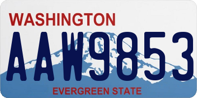 WA license plate AAW9853