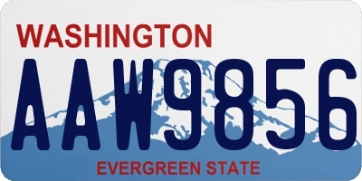 WA license plate AAW9856