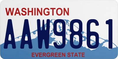 WA license plate AAW9861