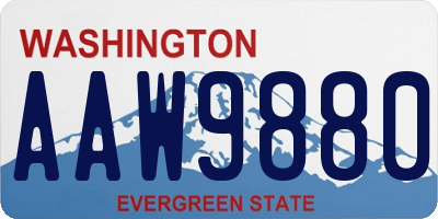 WA license plate AAW9880