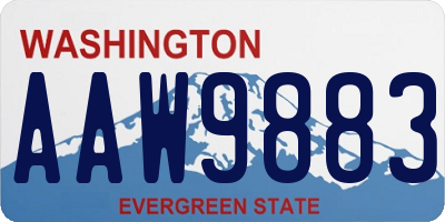 WA license plate AAW9883