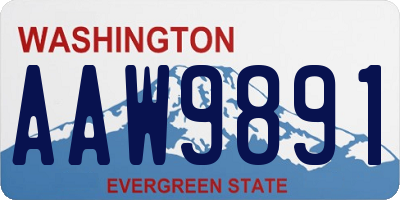 WA license plate AAW9891