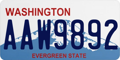 WA license plate AAW9892