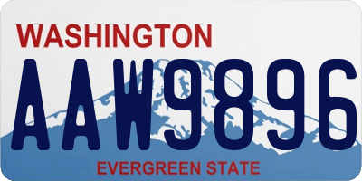 WA license plate AAW9896