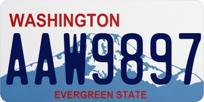 WA license plate AAW9897