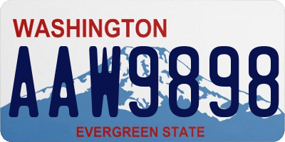 WA license plate AAW9898