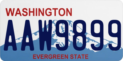 WA license plate AAW9899