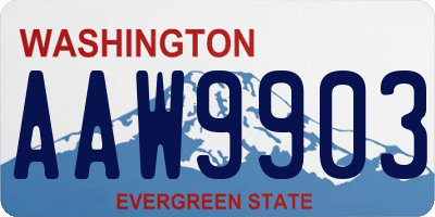 WA license plate AAW9903