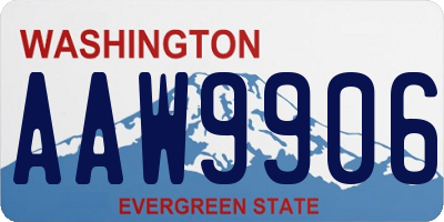 WA license plate AAW9906