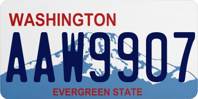 WA license plate AAW9907