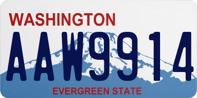 WA license plate AAW9914