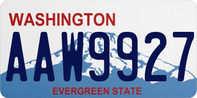 WA license plate AAW9927