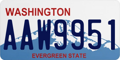 WA license plate AAW9951