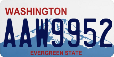 WA license plate AAW9952