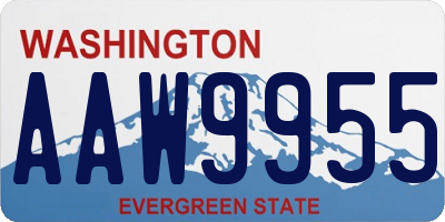 WA license plate AAW9955