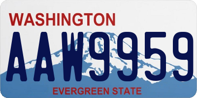 WA license plate AAW9959