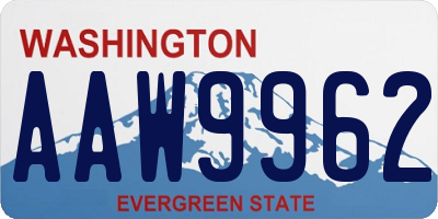 WA license plate AAW9962