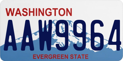 WA license plate AAW9964