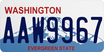 WA license plate AAW9967