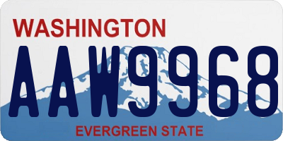 WA license plate AAW9968