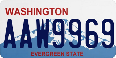 WA license plate AAW9969