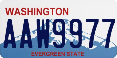 WA license plate AAW9977