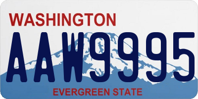 WA license plate AAW9995