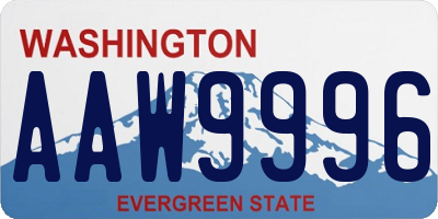 WA license plate AAW9996