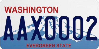 WA license plate AAX0002