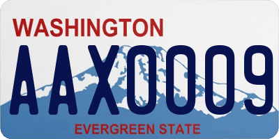 WA license plate AAX0009