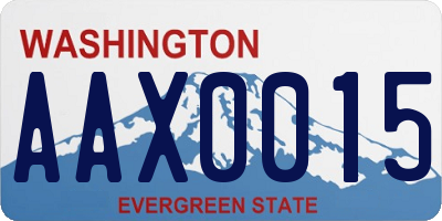 WA license plate AAX0015