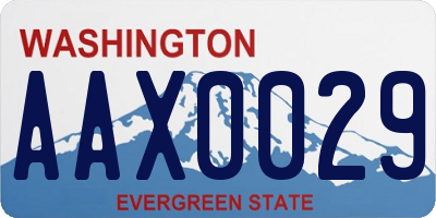 WA license plate AAX0029