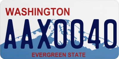 WA license plate AAX0040