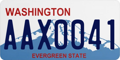 WA license plate AAX0041