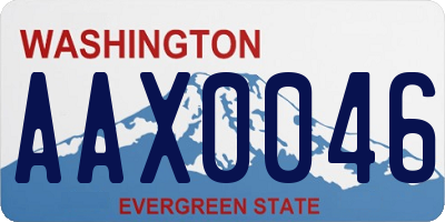 WA license plate AAX0046