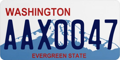 WA license plate AAX0047