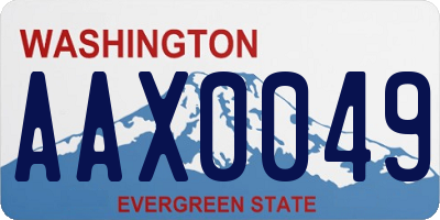 WA license plate AAX0049
