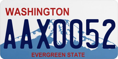 WA license plate AAX0052