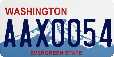 WA license plate AAX0054