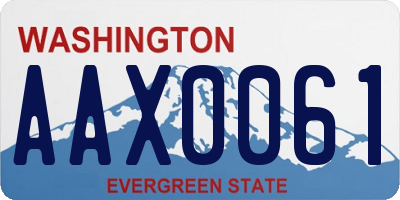 WA license plate AAX0061