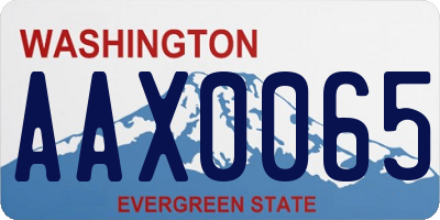 WA license plate AAX0065