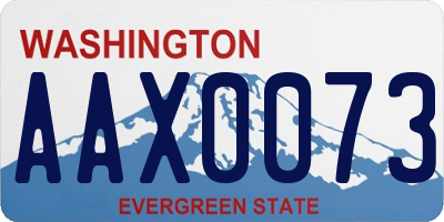 WA license plate AAX0073